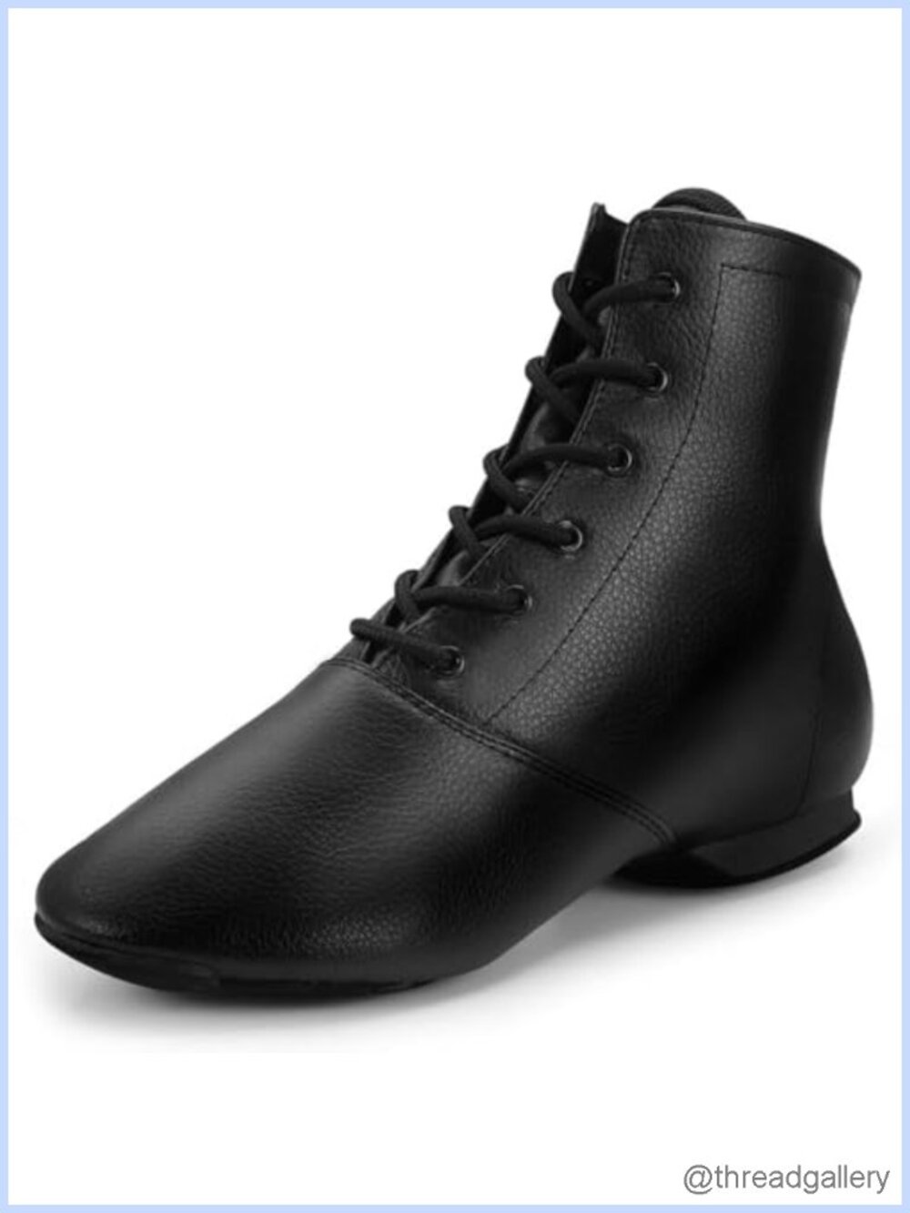 Leather Jazz Dance Boots Split Sole Lace-Up Dance Shoes